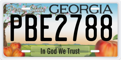 GA license plate PBE2788