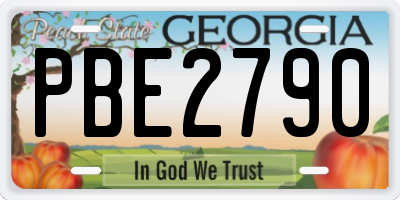 GA license plate PBE2790
