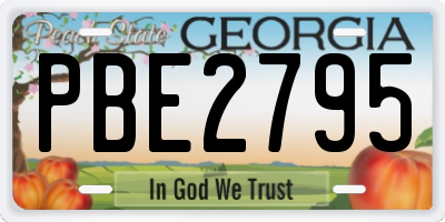 GA license plate PBE2795
