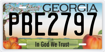 GA license plate PBE2797