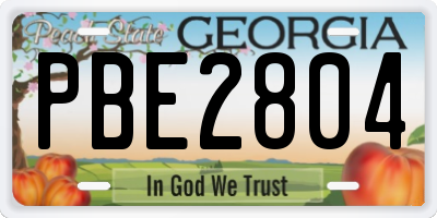 GA license plate PBE2804