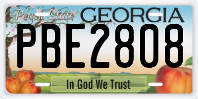 GA license plate PBE2808