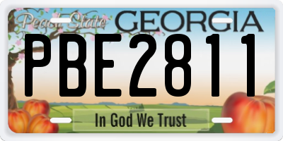 GA license plate PBE2811