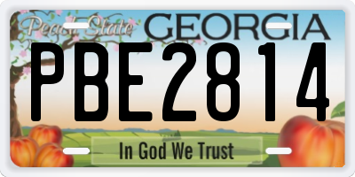 GA license plate PBE2814