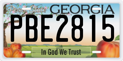 GA license plate PBE2815