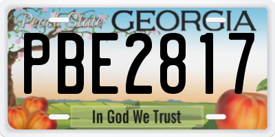 GA license plate PBE2817