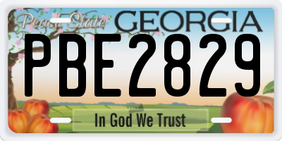 GA license plate PBE2829