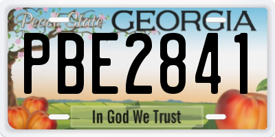 GA license plate PBE2841