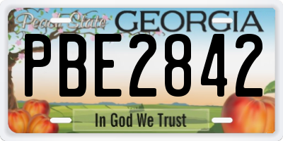 GA license plate PBE2842