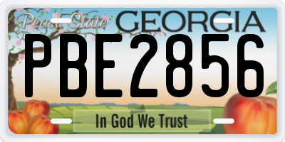 GA license plate PBE2856