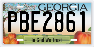 GA license plate PBE2861