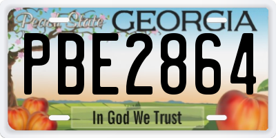 GA license plate PBE2864