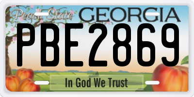 GA license plate PBE2869