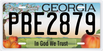 GA license plate PBE2879