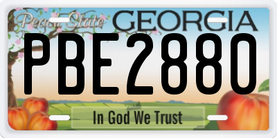 GA license plate PBE2880