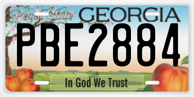 GA license plate PBE2884