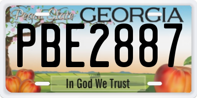 GA license plate PBE2887