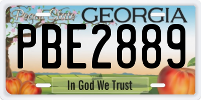 GA license plate PBE2889