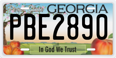 GA license plate PBE2890