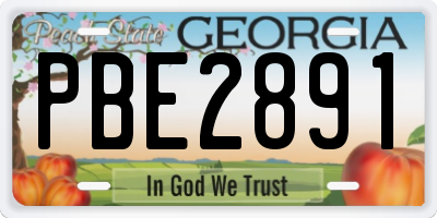 GA license plate PBE2891