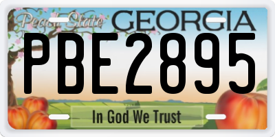 GA license plate PBE2895
