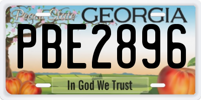 GA license plate PBE2896