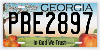 GA license plate PBE2897