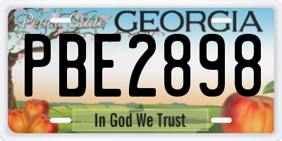 GA license plate PBE2898