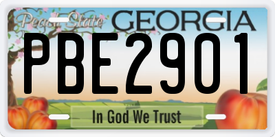 GA license plate PBE2901