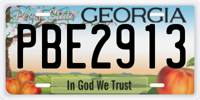 GA license plate PBE2913