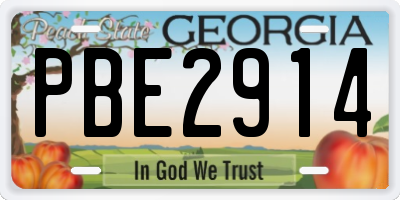 GA license plate PBE2914