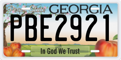 GA license plate PBE2921