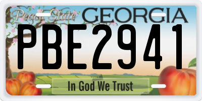 GA license plate PBE2941