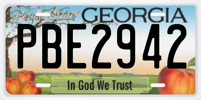 GA license plate PBE2942