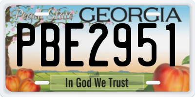 GA license plate PBE2951