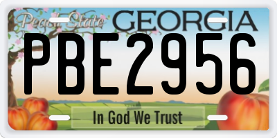 GA license plate PBE2956