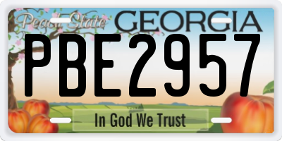GA license plate PBE2957