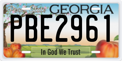 GA license plate PBE2961