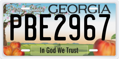 GA license plate PBE2967