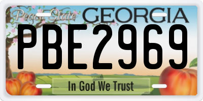 GA license plate PBE2969