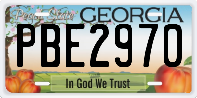 GA license plate PBE2970