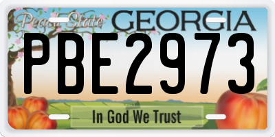 GA license plate PBE2973
