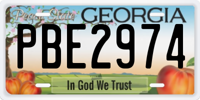 GA license plate PBE2974