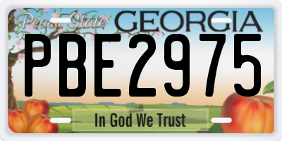 GA license plate PBE2975