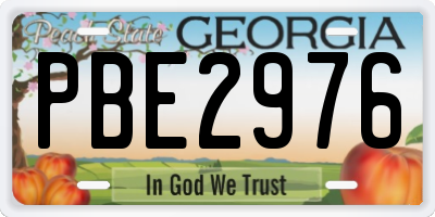 GA license plate PBE2976