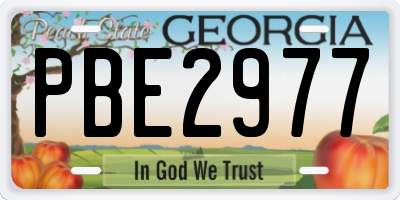 GA license plate PBE2977