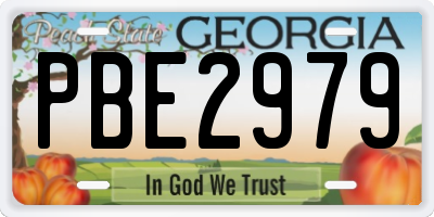 GA license plate PBE2979