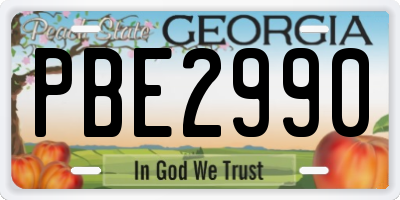GA license plate PBE2990