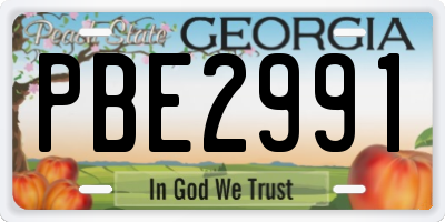 GA license plate PBE2991