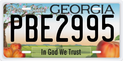 GA license plate PBE2995